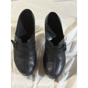 Dansko Wedge Black Slip -On W/ Strap WM’s SZ 41  EU 9.5 US EUC Nice